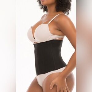 Women's Black Boned Zipper & Hooks Corset Waist Cincher XL